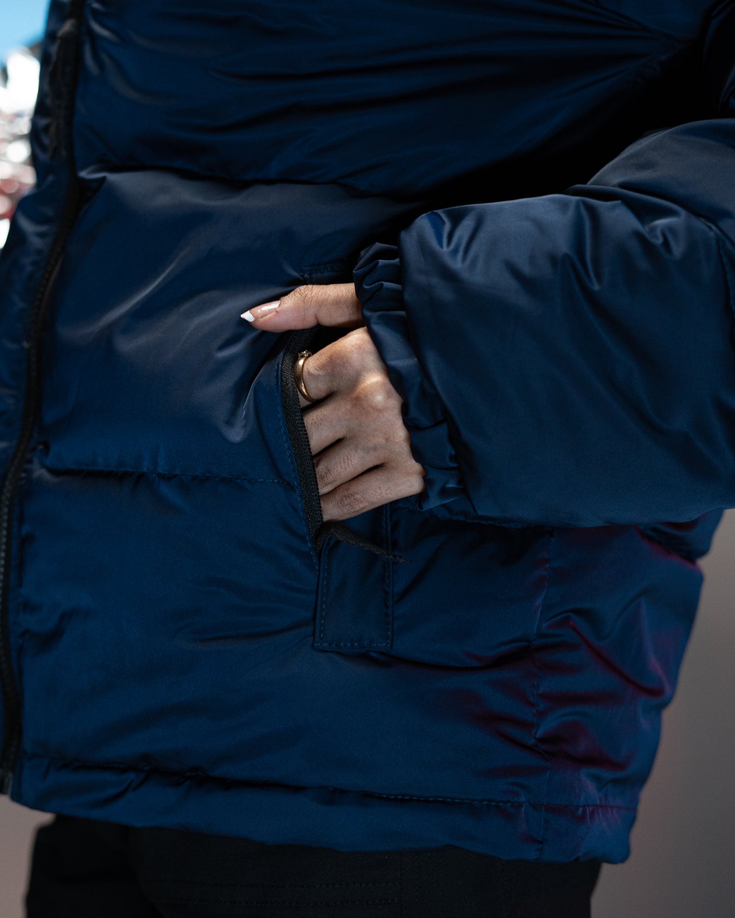 TNF Navy Puffer Jacket