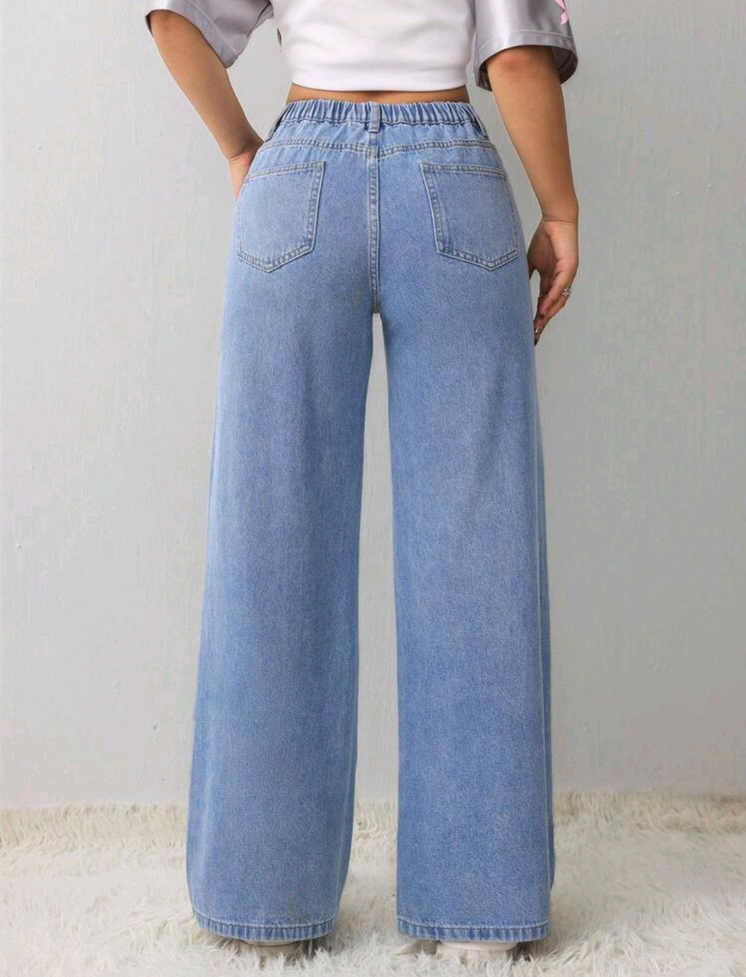 Bowknot Wide Leg Jeans