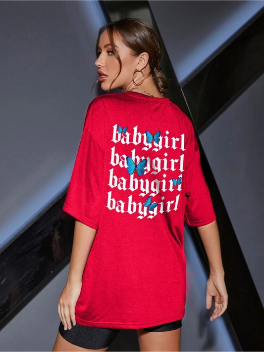 Baby girl shoulder drop tee