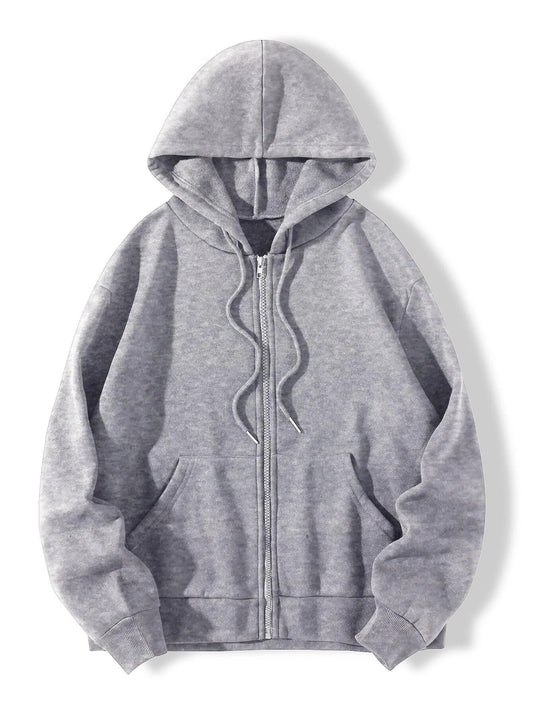 Zip Up Drawstring Hoodie