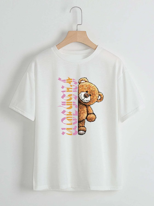 Letter And Bear Graphic Tee