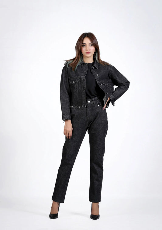 High Waist Mom Fit Jeans Black