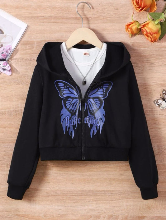 Butterfly Crop Hoodie