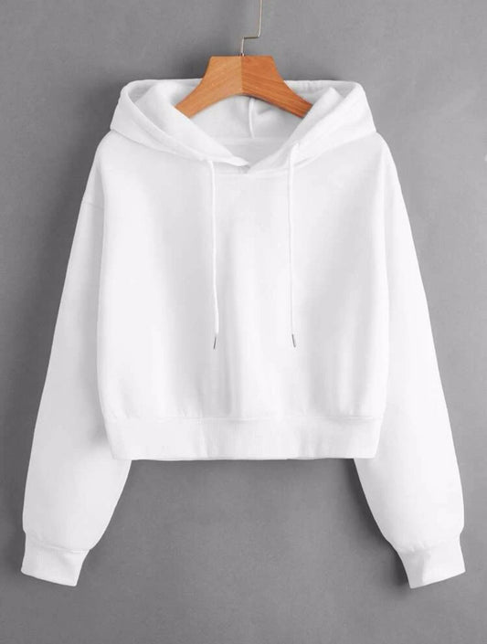 Crop Plain Hoodie