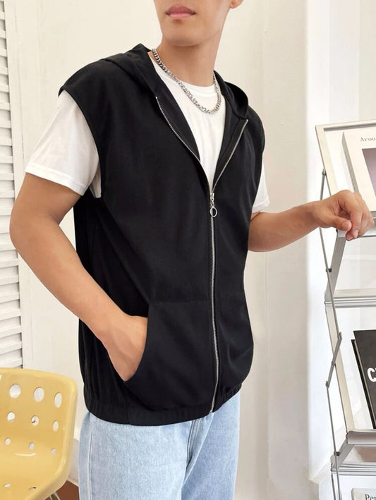 Sleeveless Basic Hoodie